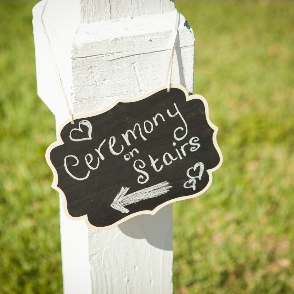 Brides Wood Hanging Chalkboard Signs Lot of 4 Pkgs 10"x7" - Picture 4 of 5